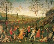 PERUGINO, Pietro The Combat of Love and Chastity oil on canvas